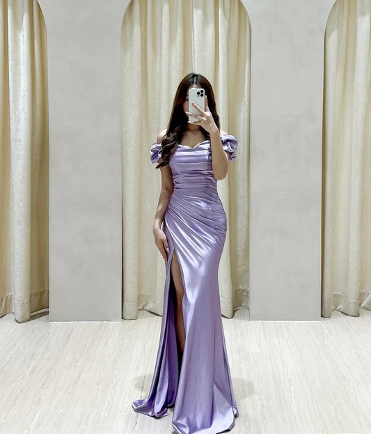 Lilac Evening Dresses Formal Party Dress Long Prom Gown fg6801