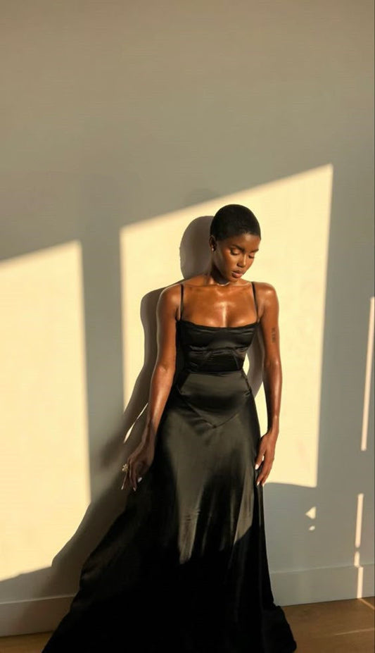 Black sexy prom dress evening gowns black girl women formal Dress fg6789