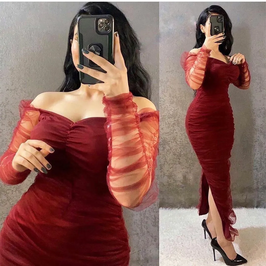 Sexy Sheath Off Shoulder Evening Gown Prom Party Dresses fg6385