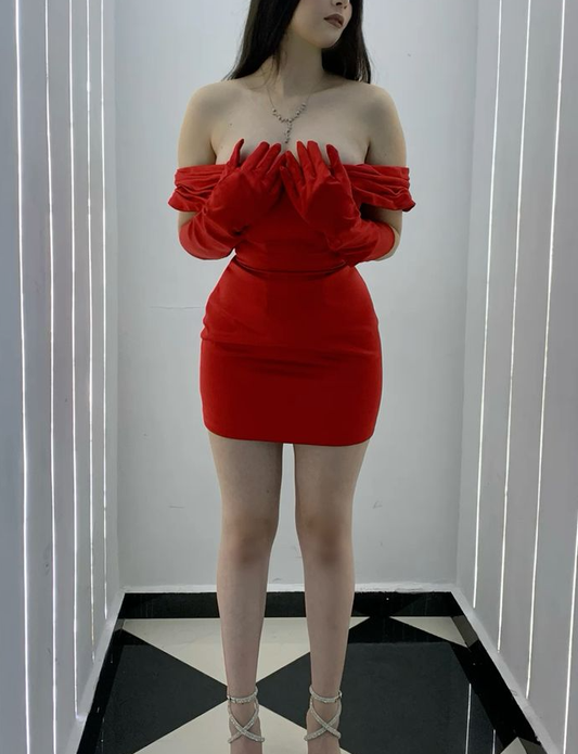 Red Off The Shoulder Homecoming Dress Short Prom Party Gown fg6184