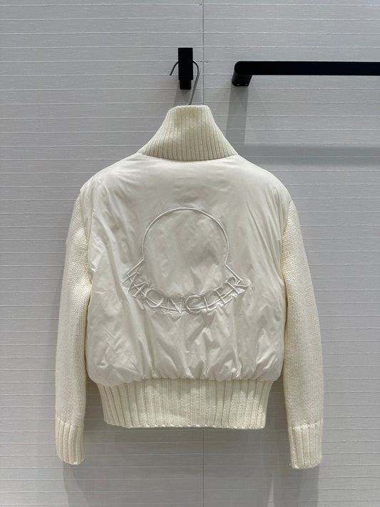 Moncler 25 Jacket White Polyester Mix Wool