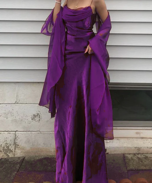 Spaghetti Straps Simple Burgundy Long Prom Dress fg1794