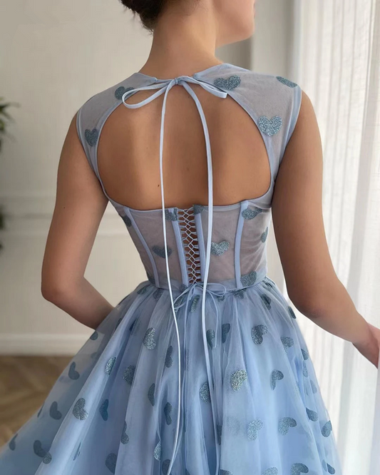Tea Length Celebrity Dress Sleeveless Summer Dress Evening Dress fg6198