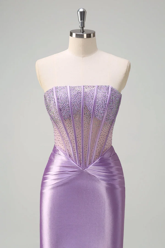 Gorgeous Strapless Sleeveless Mermaid Prom Dress With Beading