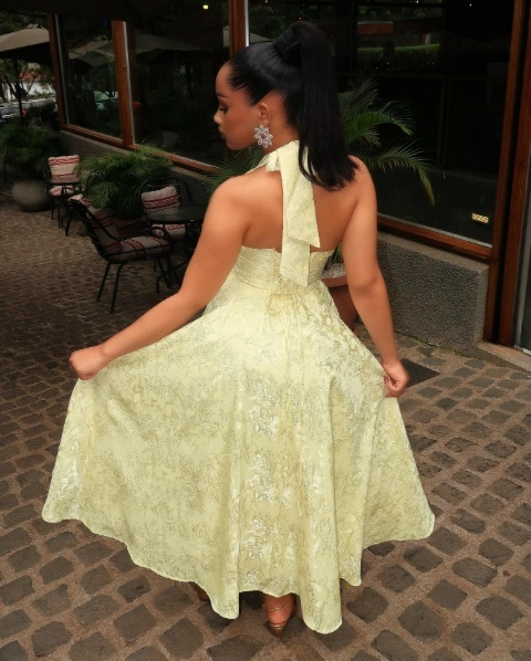 Yellow Halter Formal Dress Party Dress Long Evening Dress Prom Dresses fg7820