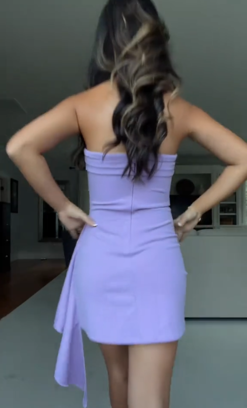 Strapless Purple Tight Short Prom Dress Birthday Party Dress Homecoming Dress fg8170