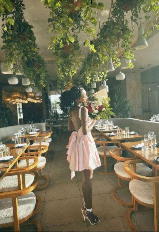 Cute Pink Satin Homecoming Dress Short Birthday Dress fg7256