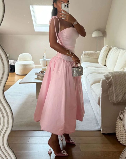 Pink Prom Dress Sleeveless Formal Party Evening Gown fg7262