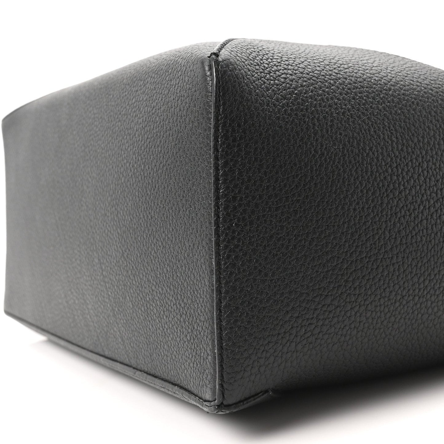 Grained Calfskin Large Puzzle Edge Bag Black
