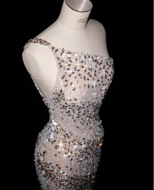 Luxurious Beading Prom Party Dress Sparkle Elegant Evening Dress fg8672