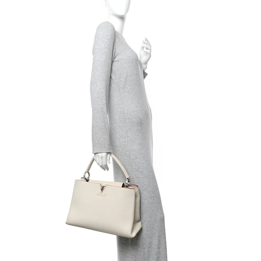 Taurillon Capucines MM Blanc Casse