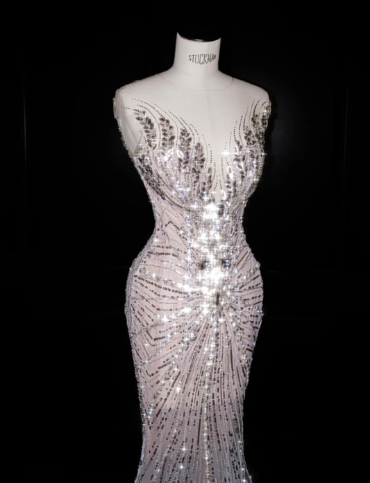 Sexy Mermaid Sequin Prom Party Dress Luxurious Evening Dress fg8669
