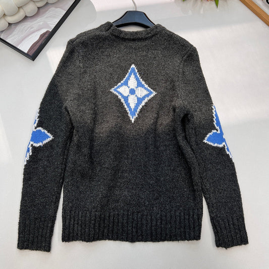 LV Jacquard Four-Leaf Clover Wool Knit Sweater 799502