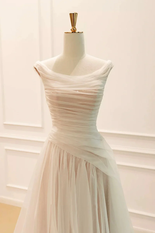 Light Champagne A-line Chiffon Prom Dress Party Dress, Simple Chiffon Wedding Party Dress fg8730