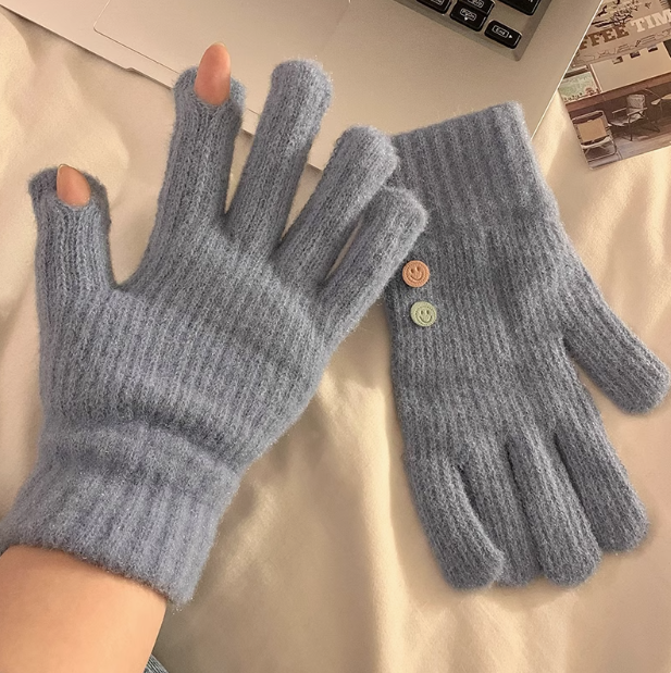 knitted wool touch screen gloves HZ1024