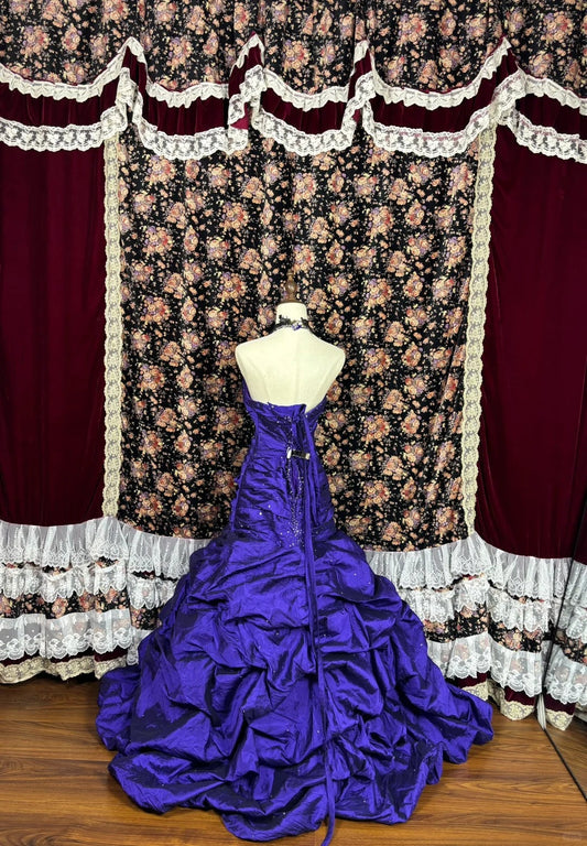 A Line Royal Blue Evening Dress Elegant Sleeveless Prom Dress fg8174