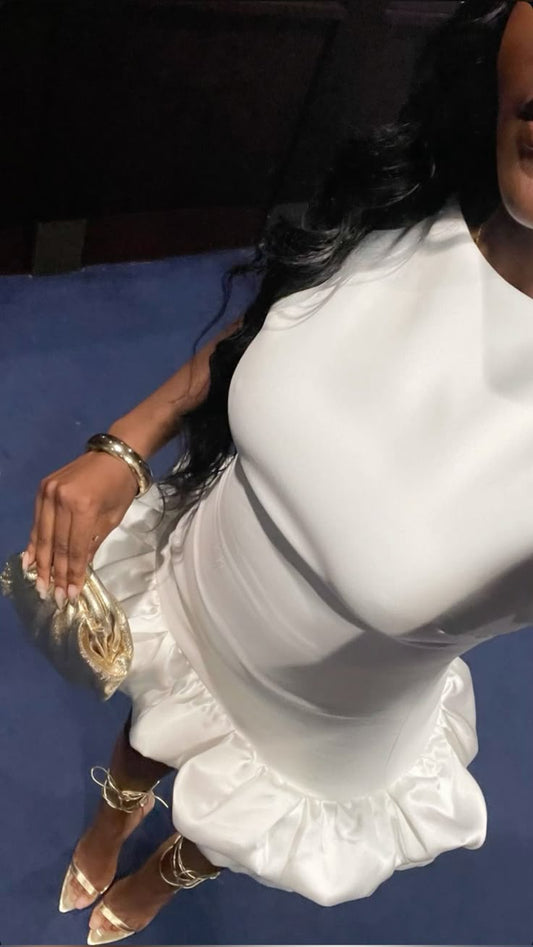 White Cocktail Dress Short Party Dress fg7494