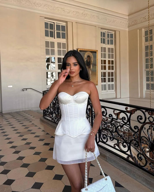 White Short Evening Dress Cocktail Dresses Short Party Dress Homecoming Dress fg7870