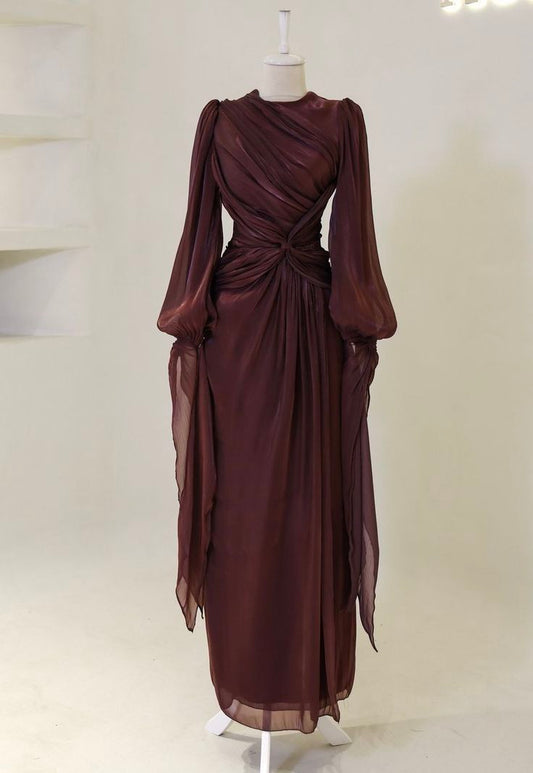 Burgundy Evening Dresses A Line Long Prom Gowns fg7474