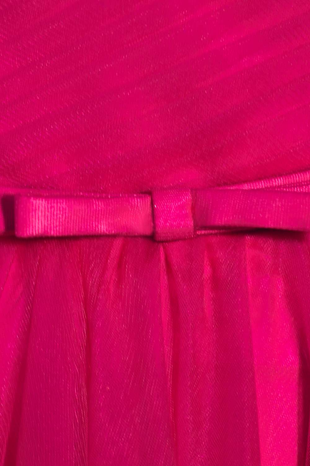 Fuchsia Straps A-line Tulle Tea-Length Prom Dress
