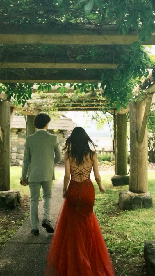 Burgundy Mermaid Long Prom Dresses Formal Evening Dress fg7621