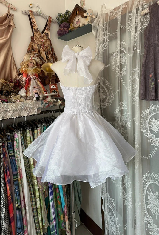 A Line White Birthday Outfit Short Evening Dress Vintage Short Party Dress Homecoming Dress fg8036
