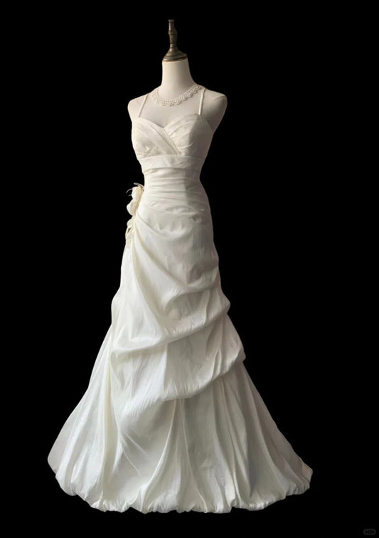 White Party Dress Long Evening Dress Princess Wedding Dress fg8109