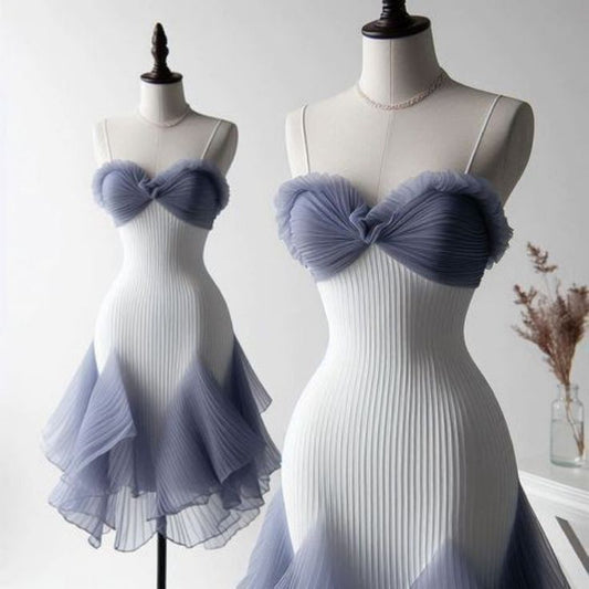 Chiffon Pleats Homecoming Dress Short Party Dress fg7630