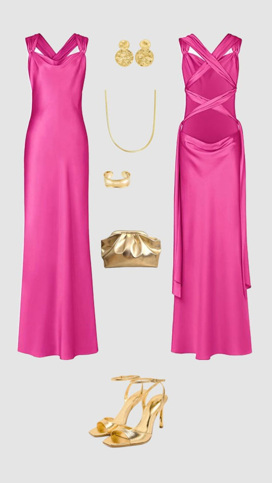 Hot Pink Long Prom Dress New Arrive Party Dress Evening Dress fg7973