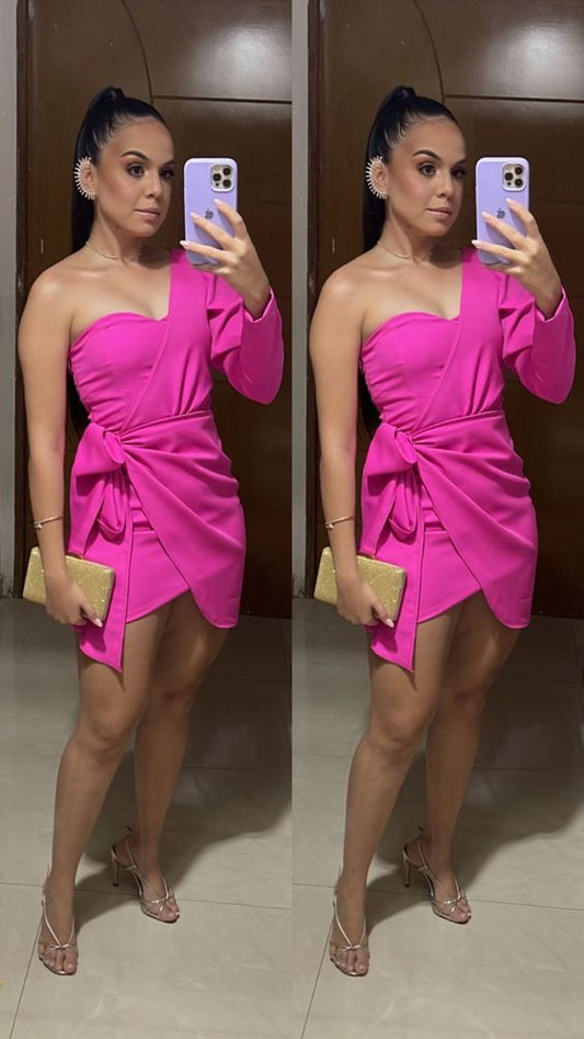 One Shoulder Short Prom Party Dress Short Evening Gowns fg5740