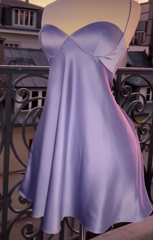 Sexy A line Lilac Short Homecoming Dresses Cocktail Dress fg6491