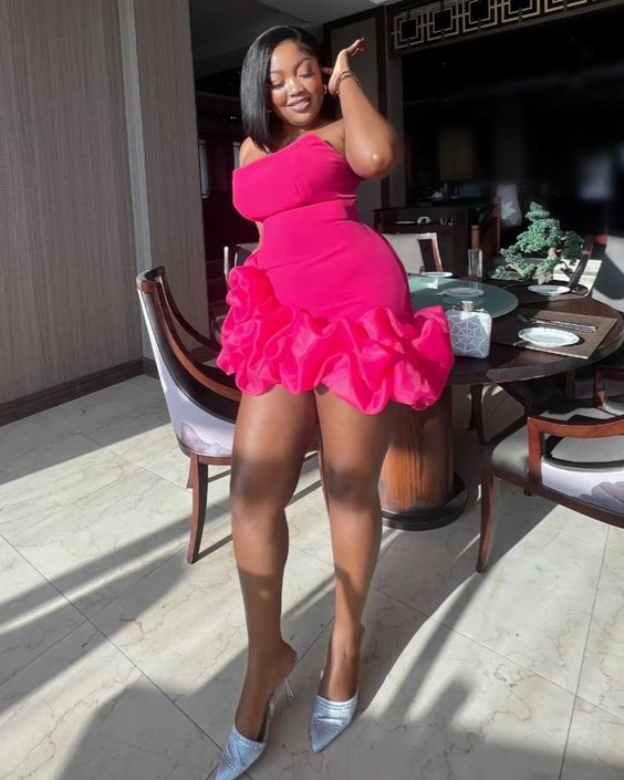 Hot Pink Short Party Gown Homecoming Dresses fg6330