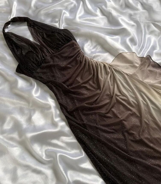 Shiny Long Prom Dress Formal Dress Halter Evening Dress fg6218