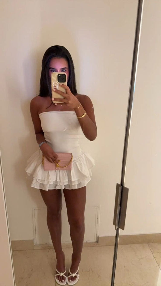 White Birthday Dress Homecoming Dress Short Party Dress fg7734
