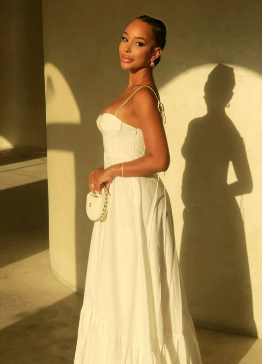 Spaghetti Straps Evening Dresses Ruffles A Line Long Prom Gowns fg7471