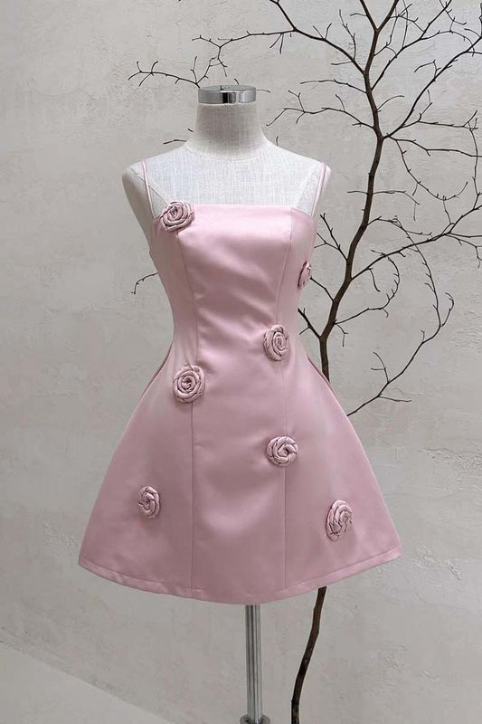 Pink short party dress Homecoming Dress fg5993