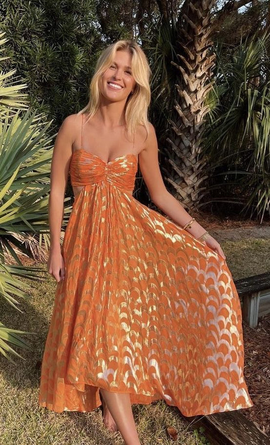 A-Line Spaghetti Straps Chic Long Party Dress fg5609
