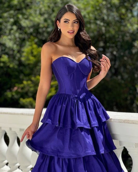 Sleeveless Starapless Sweetheart Long Prom Dress A-Line