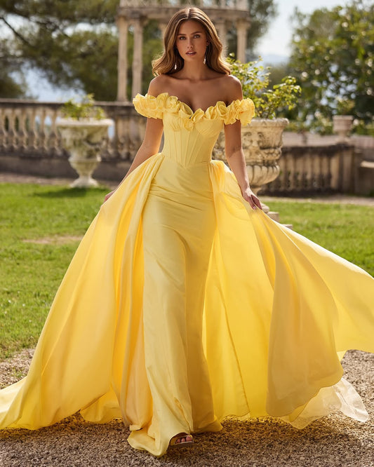 Sleeveless Strapless Off Shoulder Sweetheart Long Prom Dress