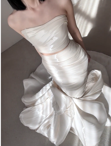 Sleeveless Mermaid Wedding Dress Classy Wedding Gowns fg8695