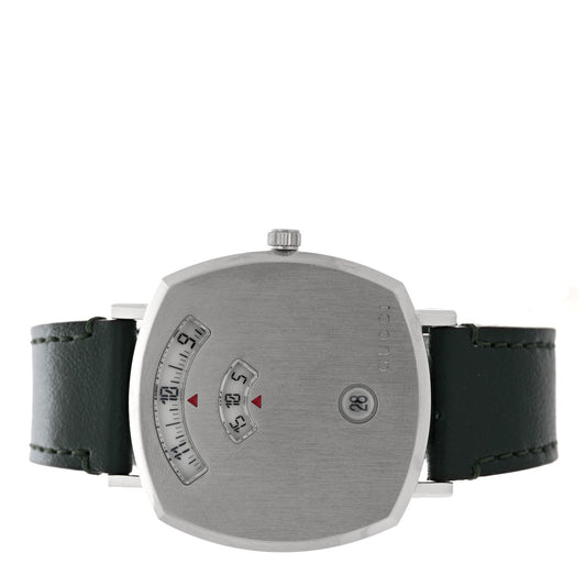 Stainless Steel Calfskin 35mm Grip Quartz Watch Black
