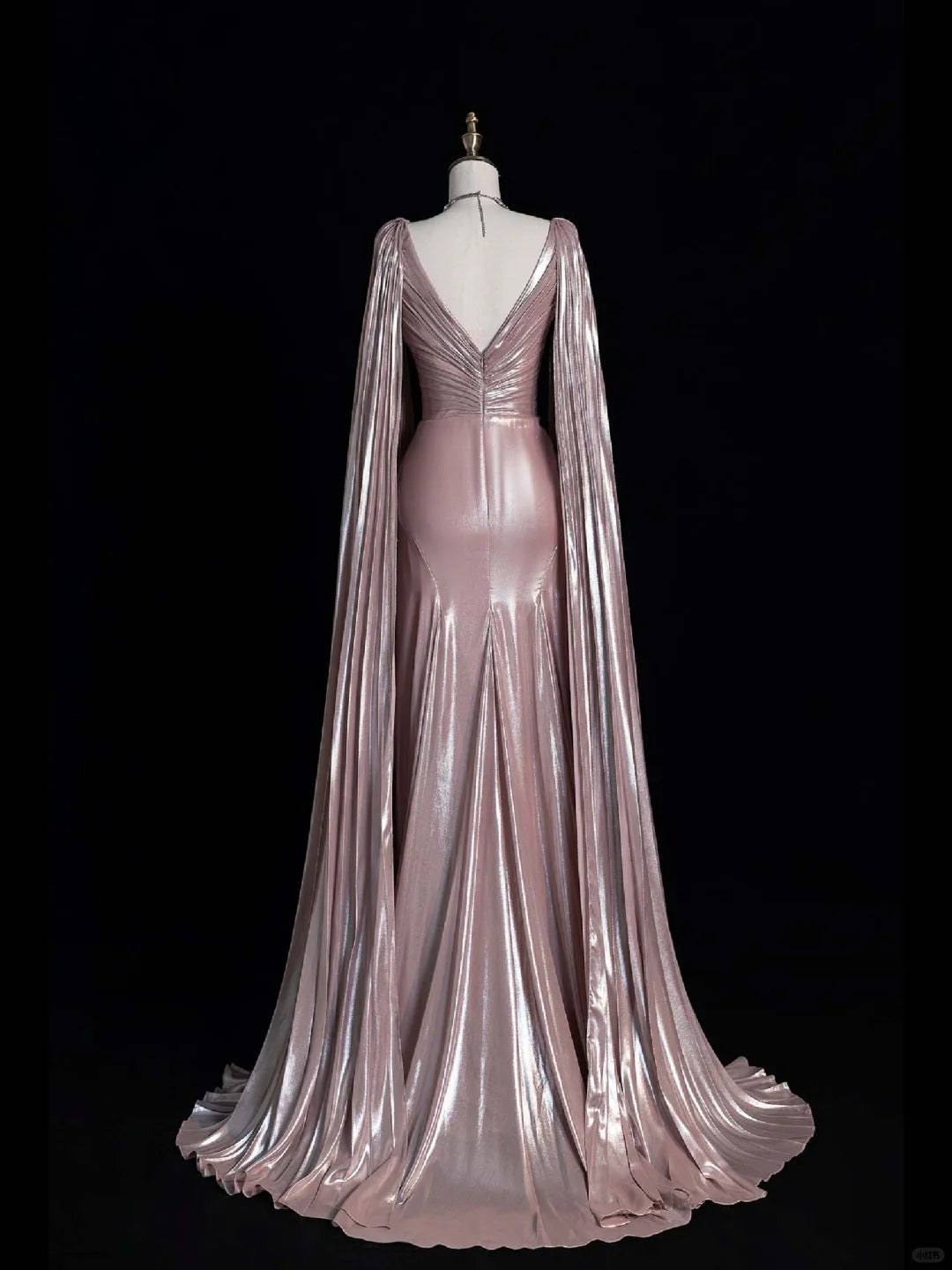 Luxury A-line Evening Prom Dress Long Sleeve V-neck Shiny Custom Made Party Gowns fg7452
