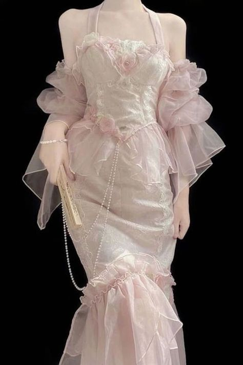 Pink Mermaid Long Prom Party Dress Sweet Evening Dress fg8342