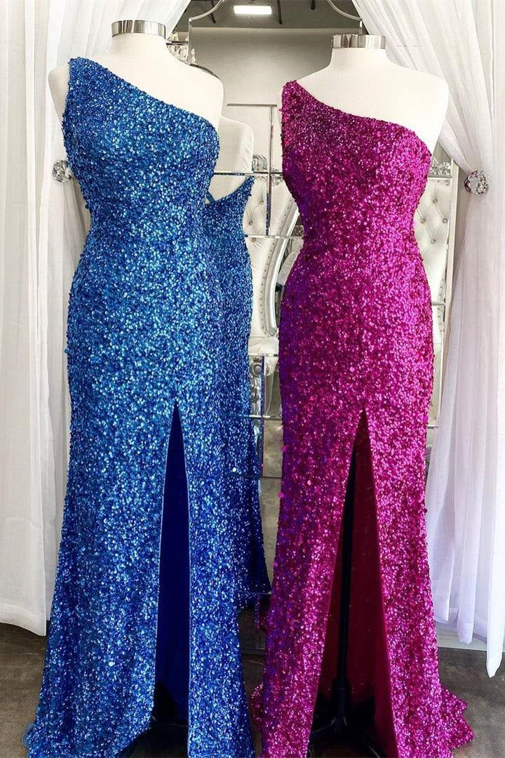 Amazing Sleeveless Mermaid Prom Dress One Shoulder With Slit