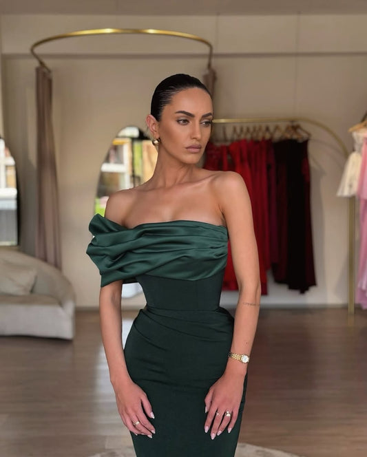 Sleeveless Square Strapless Mermaid One-Shoulder Prom Dress