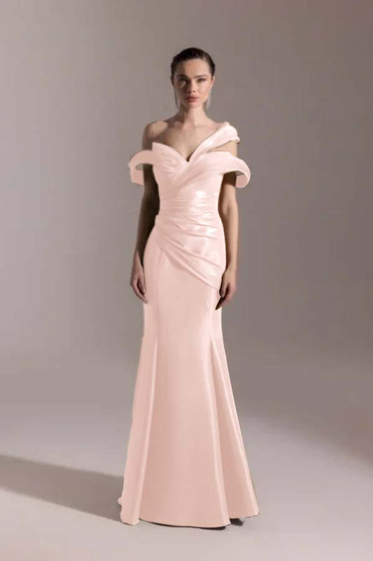 Strapless Off Shoulder Mermaid Sleeveless Prom Dress With Pleated