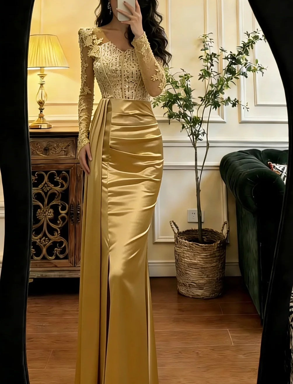 Charming Prom Dress V-neck Pleated Gala Dress Cocktail Dress Evening Dress D4587