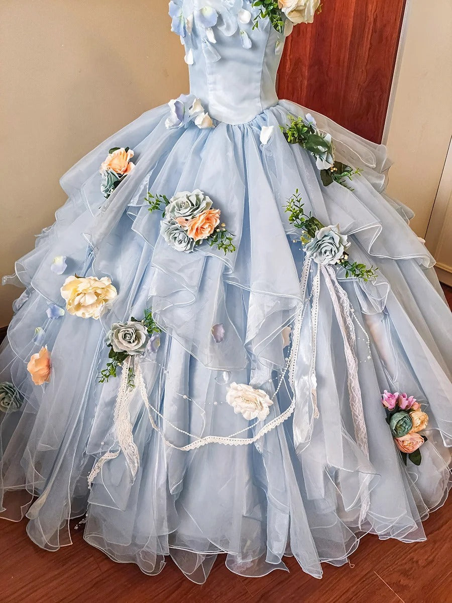 Charming Prom Dress Spaghetti Straps Pleated Tulle Evening Dress Quinceanera Dress Ball Gown D4652