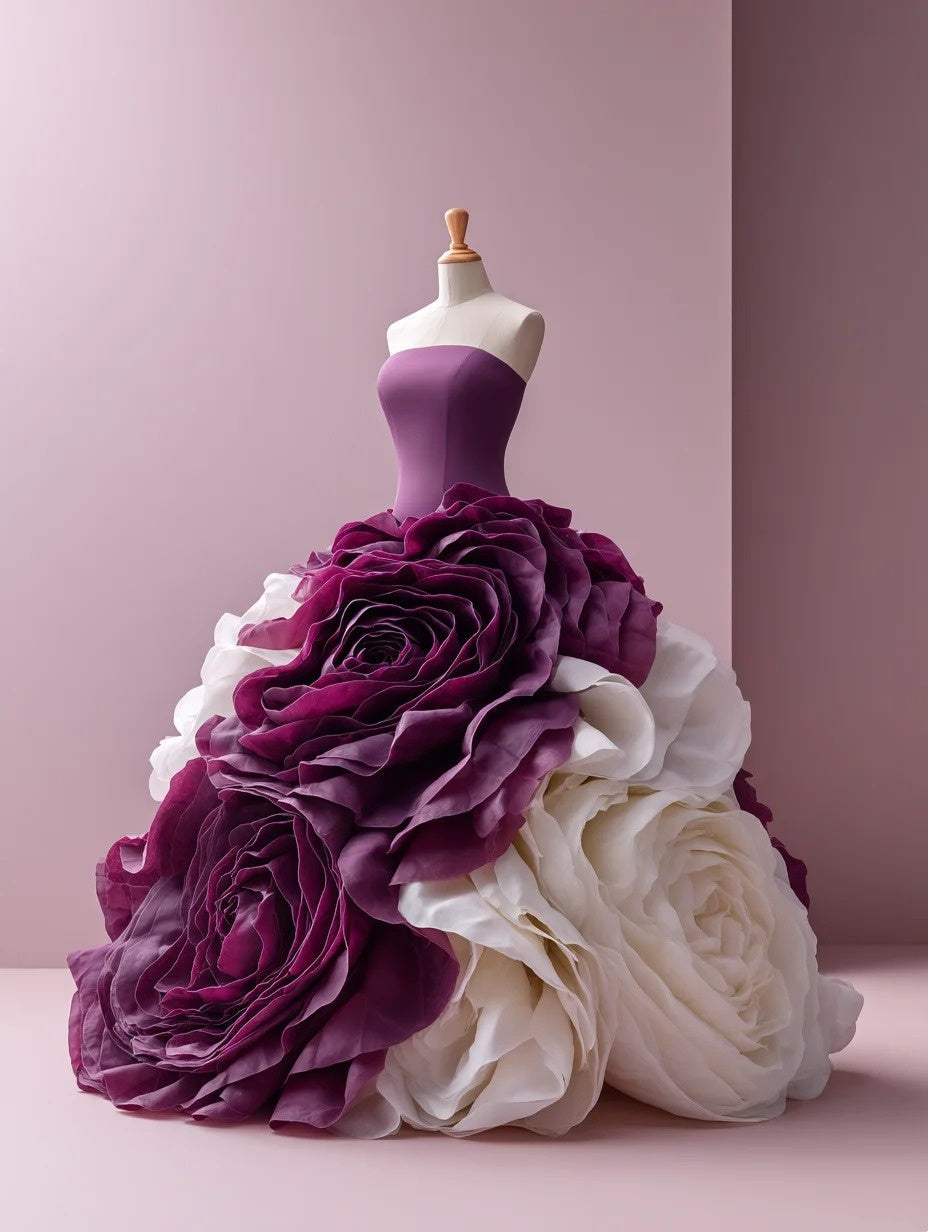 Chic Ball Gown Strapless Pleated Ruffle Prom Dresses Evening Gown Sweet 16 Dress D4704