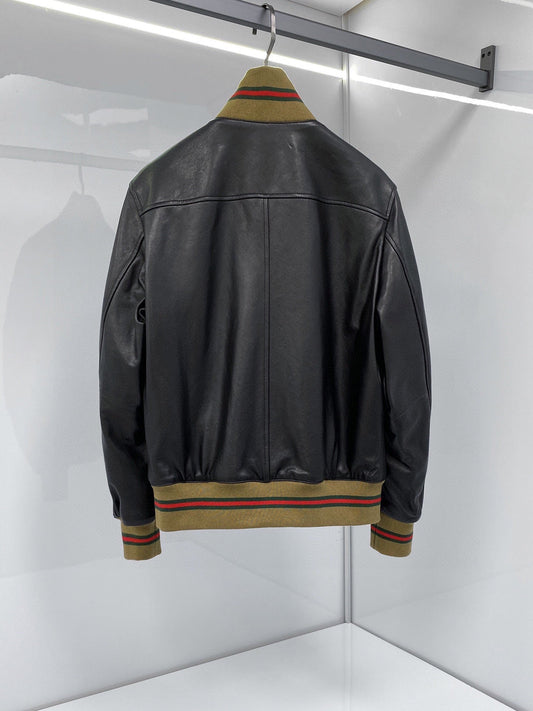 Gucci Jacket Black Lambskin 298820